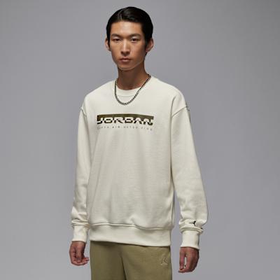 Jordan FLC Sweatshirts Men s Ecru Crew Neck Moderate S