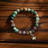 Handwoven Spirals Star Pattern Bracelet Colorful Irregular Turquoise Bead Bohemian Adjustable Closure Designs