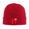 Red geometric symbol sloth design Unisex Women Unisex Knitted Hat Beanie Pullover Cap Winter Thermal Warm Christmas Outdoor Cycling