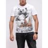 Summer Men's Short-Sleeve T-Shirt Brown Bear Landscape Pattern Print Lightweight Durable Hiking Casual Attire Casual Man Clothes