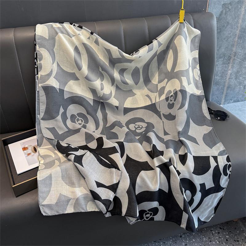 Flower Print Cotton Linen Fashion Luxury Brand Ladies Women Scarf Female Long Shawl Muslim Hijab Wrap Scarves