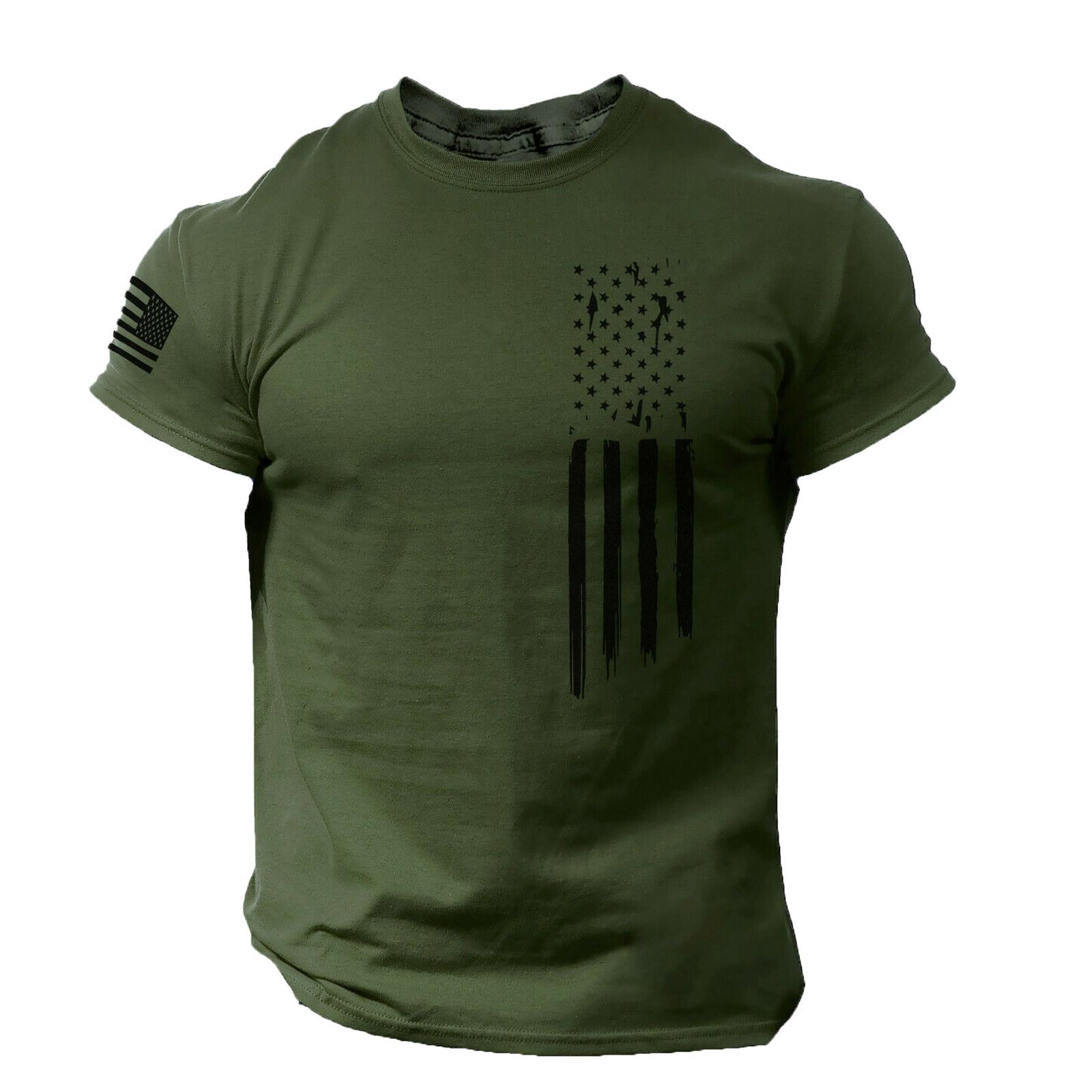 

Мужская футболка с коротким рукавом и принтом, летняя круглая шея, трендовая повседневная толстовка L зелёный