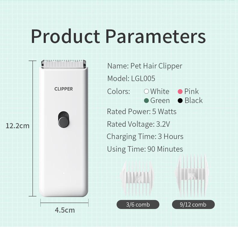 Cichy Wodoodporny Elektryczny Trymer do Sierści Zwierząt Domowych dla Kotów i Psów