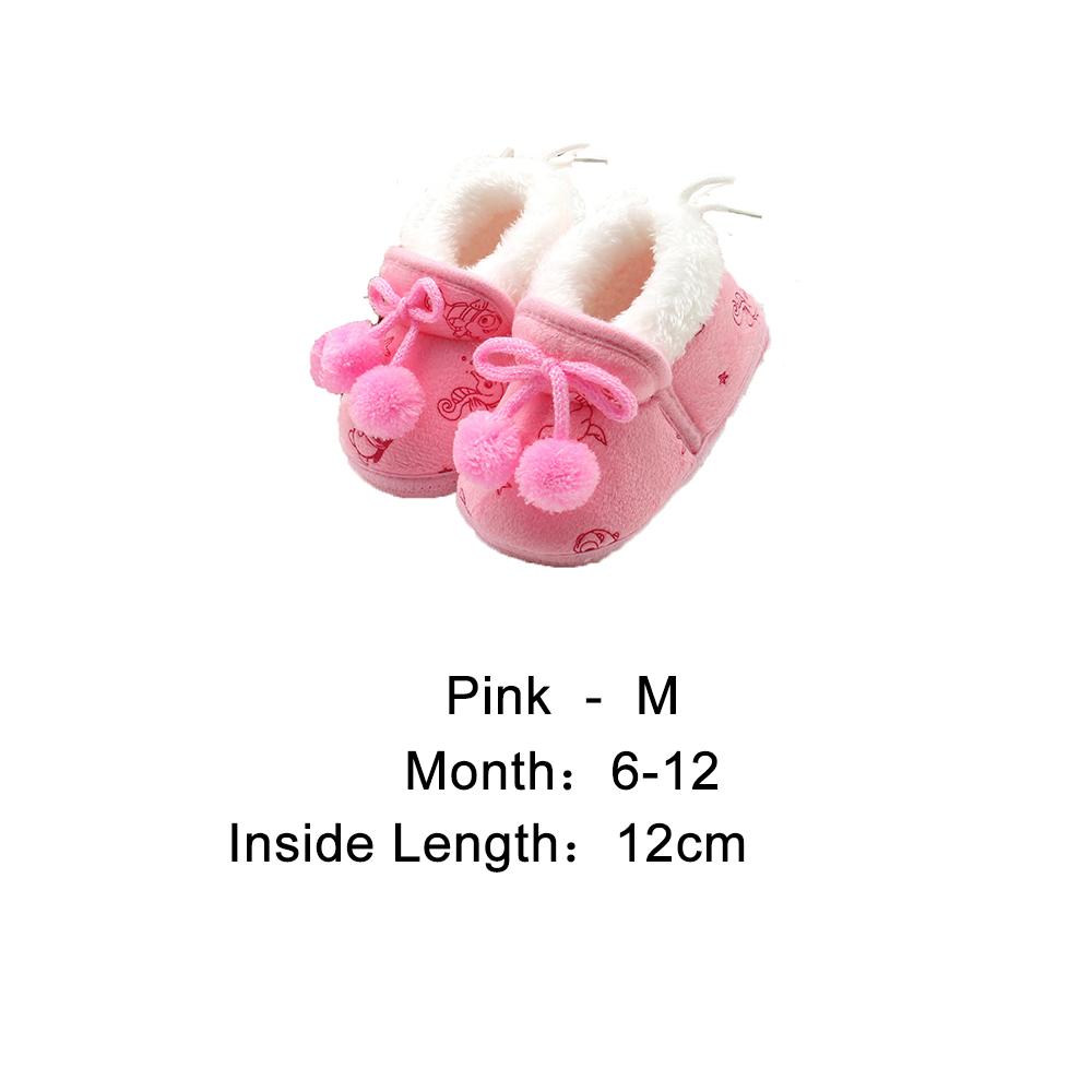 

Toddler Infant Soft Soled Winter Boots Baby Shoes First Walkers Bowknot M рожевий