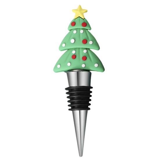 Stainless Steel Wine Stoppers Christmas Bottle Stopper, Reusable Cork, Decorative PVC Cartoon Toppers Design, Airtight Sealing Plugs for Freshness