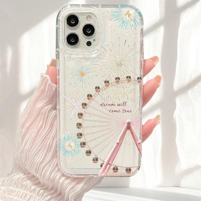 Colorful Firework Ferris Wheel Clear Case for  Redmi Note 13 Pro Plus 5G 12 11 11S 10S 10 9 9S 4G Soft Airbag Cover Funda