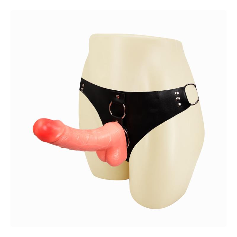 Natural Dildo and Testicles Harness 18.3 Cm