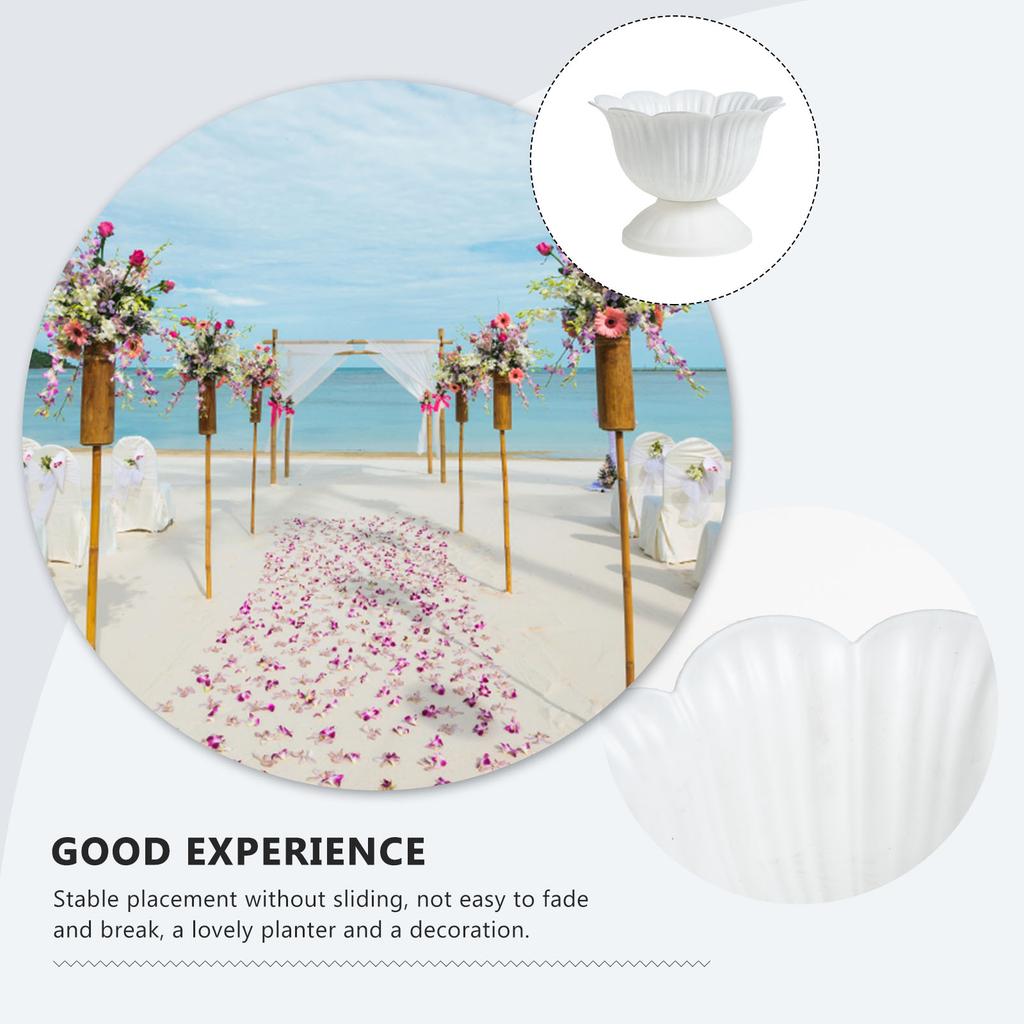 Wedding Flower Pot Home Decor European Style Planter Household Balcony Pots Outdoor White Vase Plastic Porch Vintage