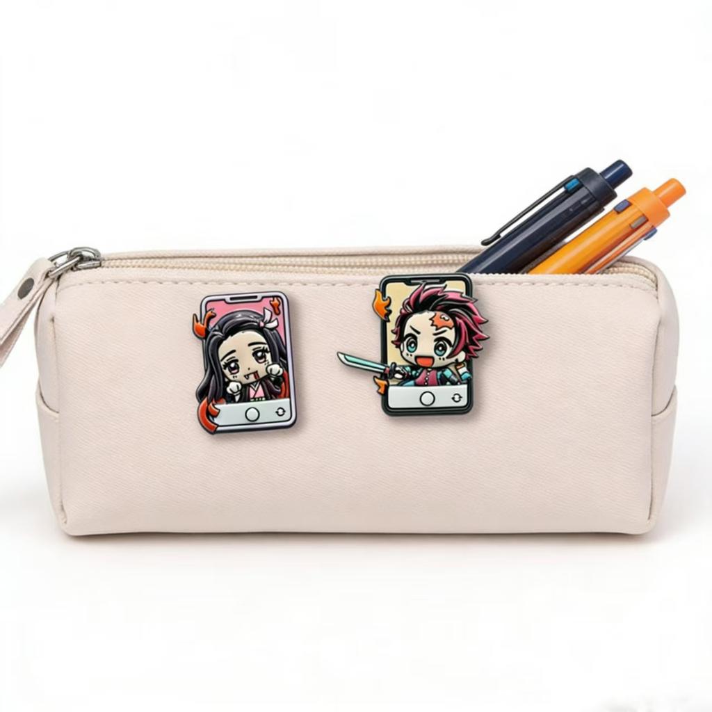 Demon Slayer Anime Brooch Q-Version Alloy Badge Tanjiro Nezuko Zenitsu for Clothes Bags