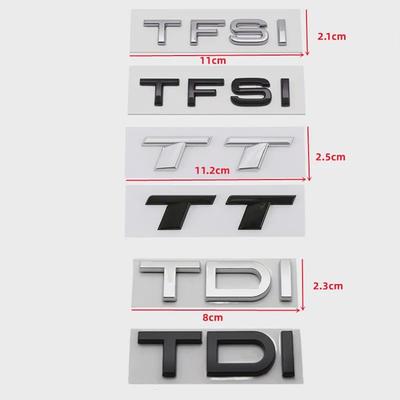 Insignia 3D ABS negro TFSI Logo TDI TT emblema de maletero de coche para A3 A4 A5 A6 A7 A8 Q2 Q3 Q5 Q7 Q8 TFSI TDI accesorios adhesivos