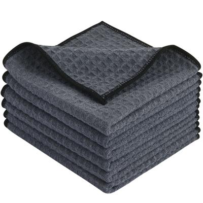 Kitchen Sublimation Towel Microfiber Waffle Weave Dishes Drying Towel And Kitchen Cleaning Cloth Quick Drying Tea Towel