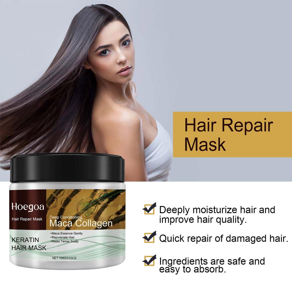 Hoegoa Hair Repair Mask For Dry Frizzy Split Ends Nourishing Smooth Soft Hair