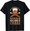 Funny My Birthday Plan Bourbon and Cigar Tee Shirts Funny Gift Unisex T-Shirt