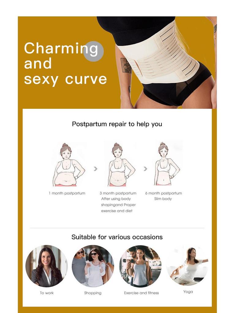 Women's Postpartum Abdominal Binder Waist Cincher & Tummy Control Belt - Plus Size Body Sculpting Corset