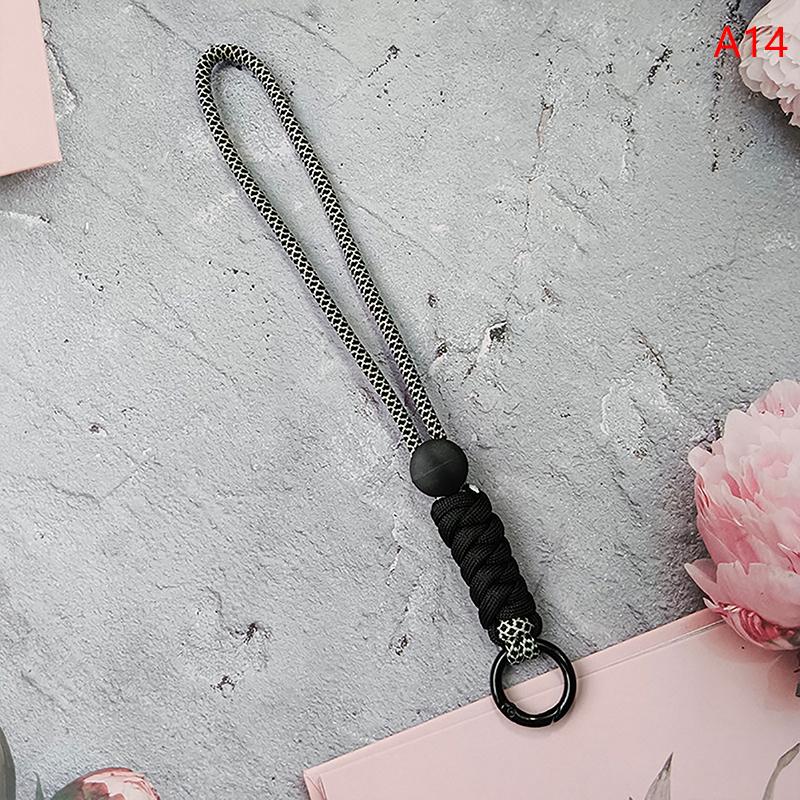 1Pc Color Combination Knot Mobile Lanyard Creative Short Braided Lanyard Mobile Phone Case Key Ring Can Be Detachable Anti-Loss