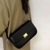 Borse a Spalla da Donna alla Moda Tendenza Borse a Tracolla in Pelle PU Nera Vintage Semplici Borse Messenger con Patta Borse da Donna Avanzate