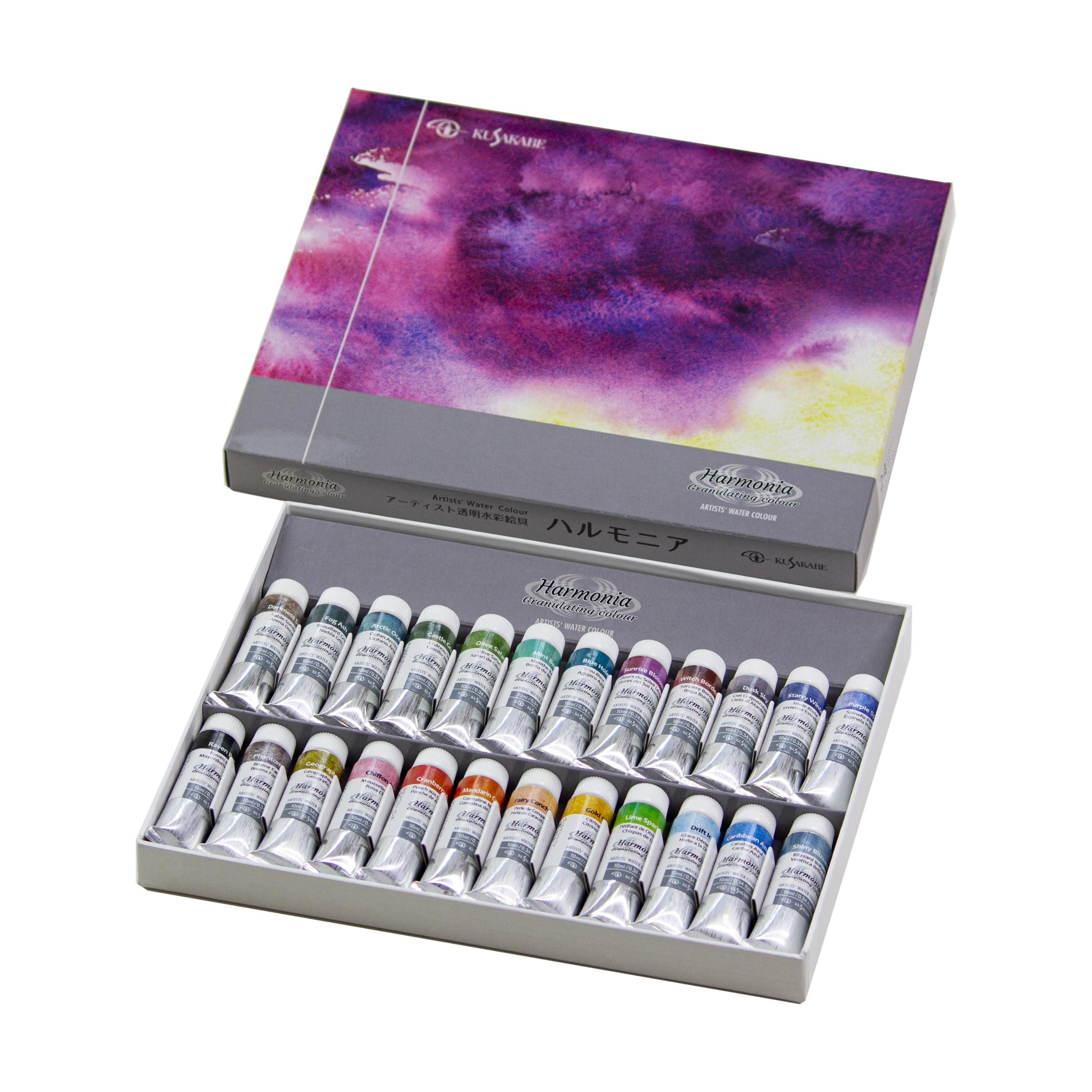 

KUSAKABE Прозора акварельна фарба Harmonia 24 Color Set 10 мл (Ні. 4)