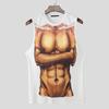 INCERUN Men Sleeveless 3D Muscle Print Casual Loose Long Tank Tops