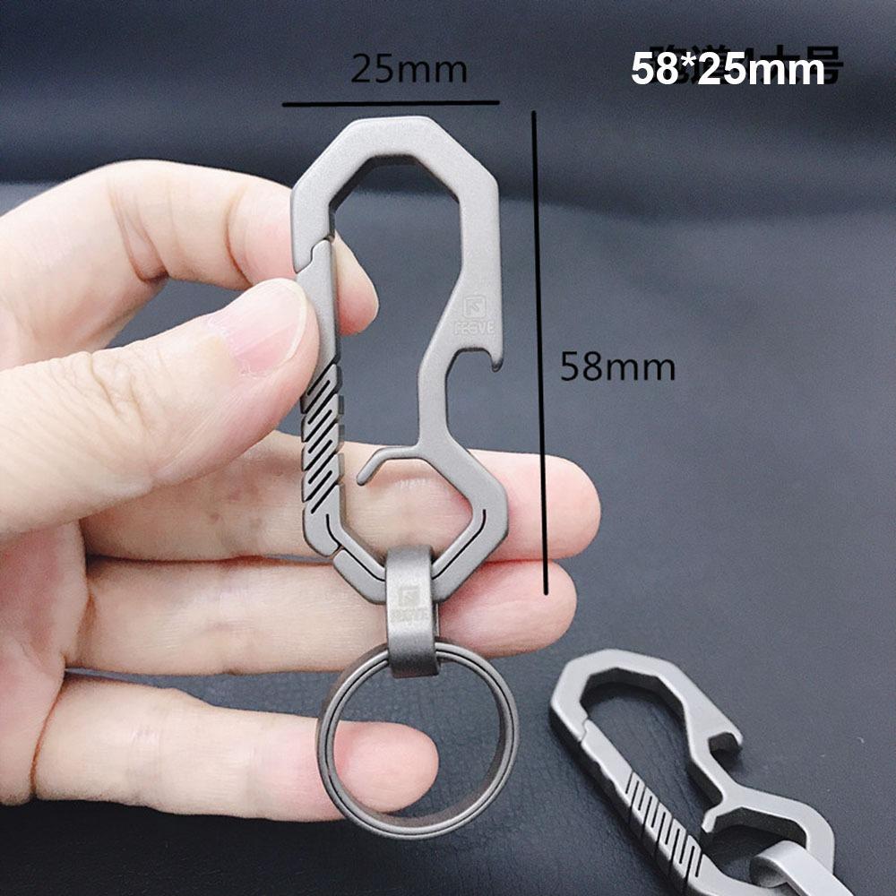 Lightweight Titanium Alloy Key Ring Multifunction Grey Hanging Webbing Buckle Quick Draw Outdoor Belt Clip Keychain