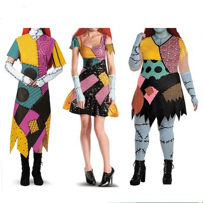 Halloween Cosplay Kleid Party Horror Kostüm Sally Frau Ärmellos Sexy Kleider Weiblich Gothic Kleidung