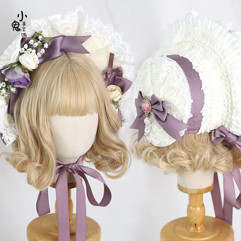 New Color Lolita Hanyang Eclectic Straw Hat Bnt Lace Cla Flower Bow Flat Hat Bonnet Top Hat