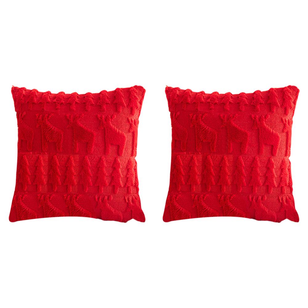 2/1PCS 45x45cm Christmas Cushion Cover Sofa Chair Car Throw Pillow Covers Christmas Home Decor Soft Plush Pouf Pillowcase