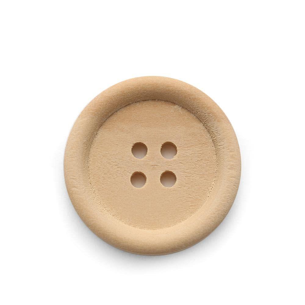 Natural Log Button 15Mm Wooden Button Children'S Clothing Wooden Button Four-Eye Children'S Handmade Accessories