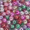 10pcs 16mm Christmas Acrylic Beads Red Green Watermelon Stripes Round Loose Beads For Jewelry Making DIY Bracelets Necklace