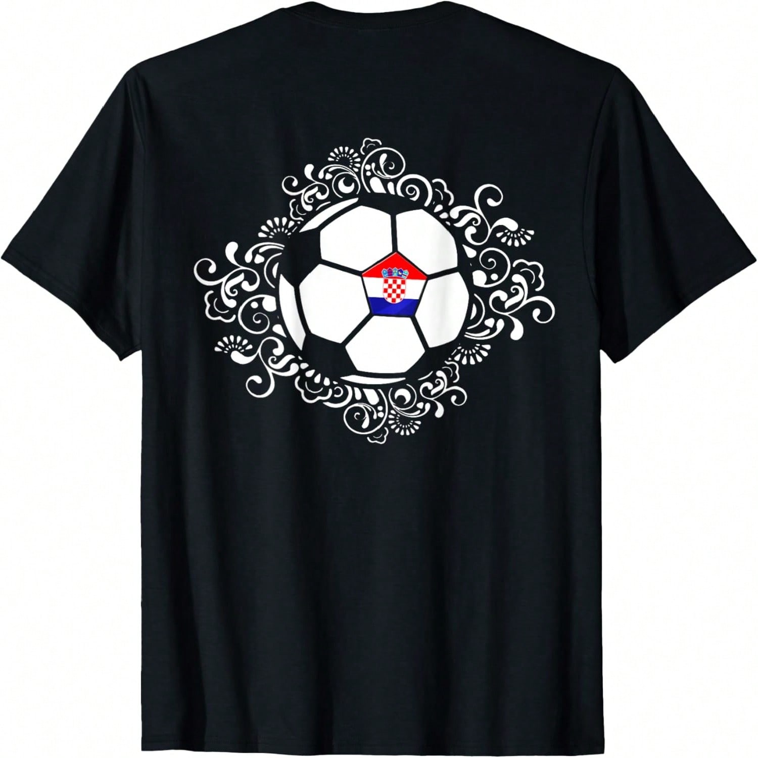 Floral Croatia Soccer Lovers Jersey Croatian Football Flower T-Shirt S