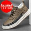 Tênis Homem Elevador Sapatos Altura Aumentar Sapatos para Homens Palmilhas 8CM Casual Couro Genuíno Esportes Sapatos de Elevação Sapatos Altos