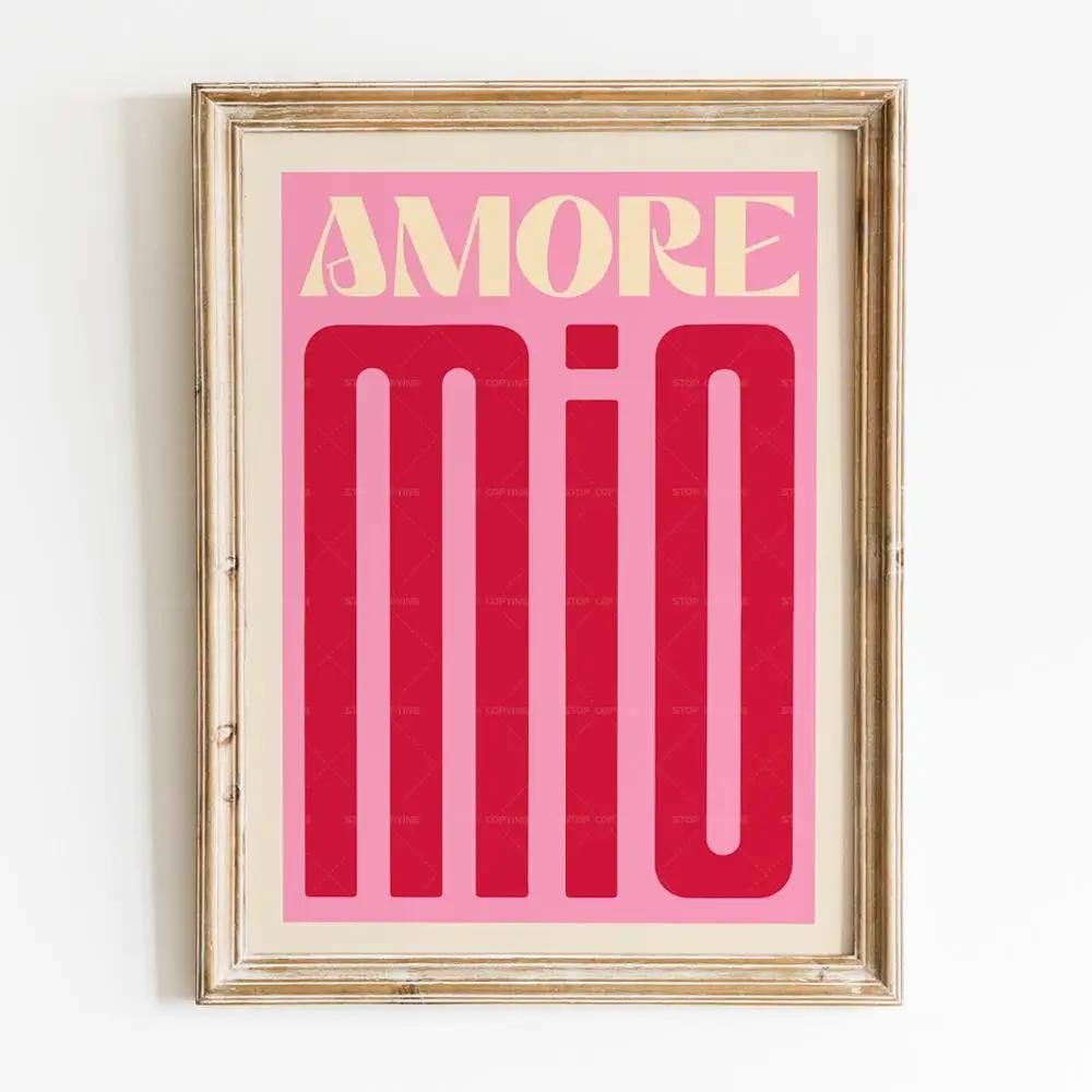 Poster Moderno con Stampa Colorata Amore Mio Arte da Parete Pittura su Tela Amore Per Soggiorno Decorazione Casa Idea Regalo San Valentino