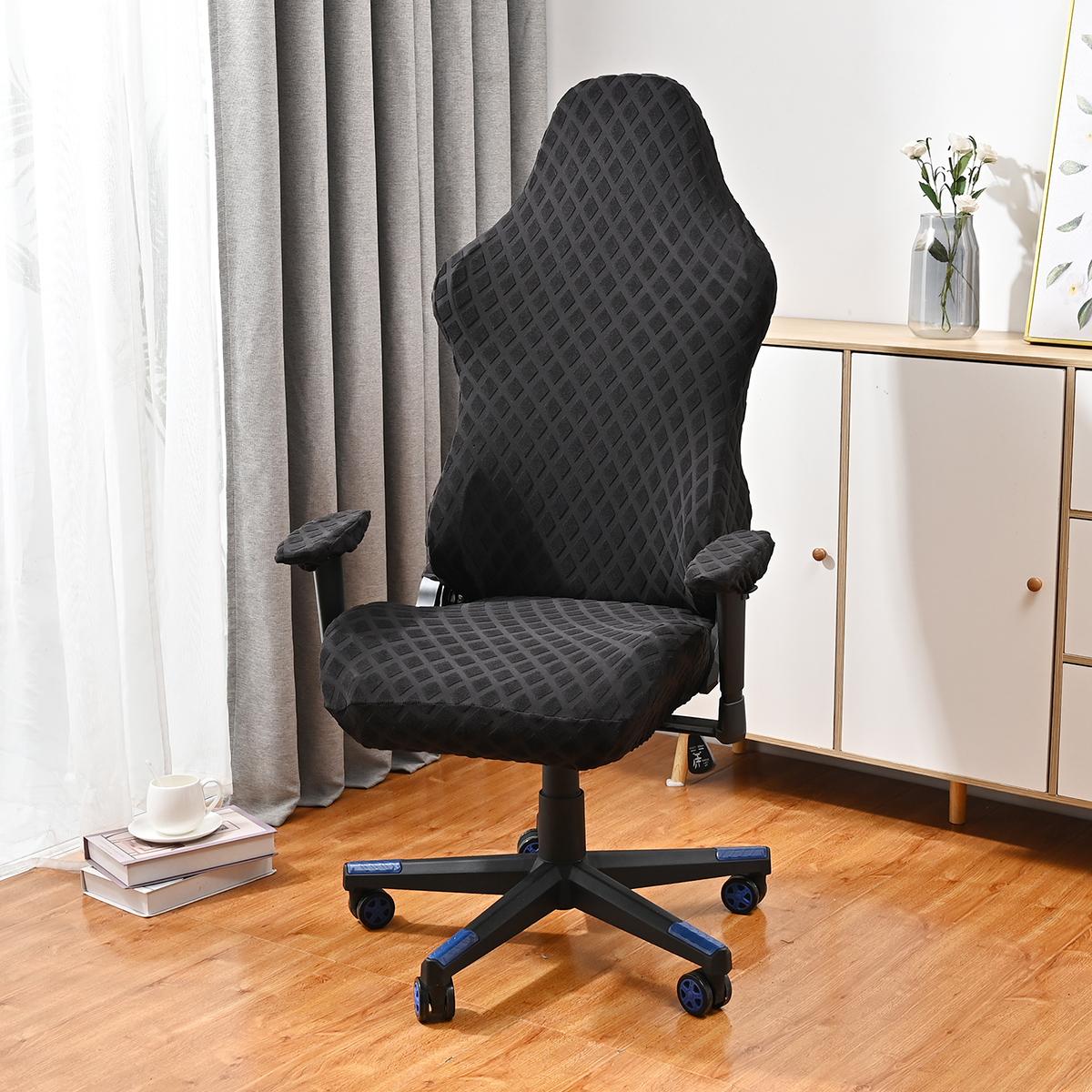 

4pcs/set Jacquard Gaming Chair Cover Universal Elastic Office Computer Chair Cover Racing Game Chair Cover with Armrest Cover