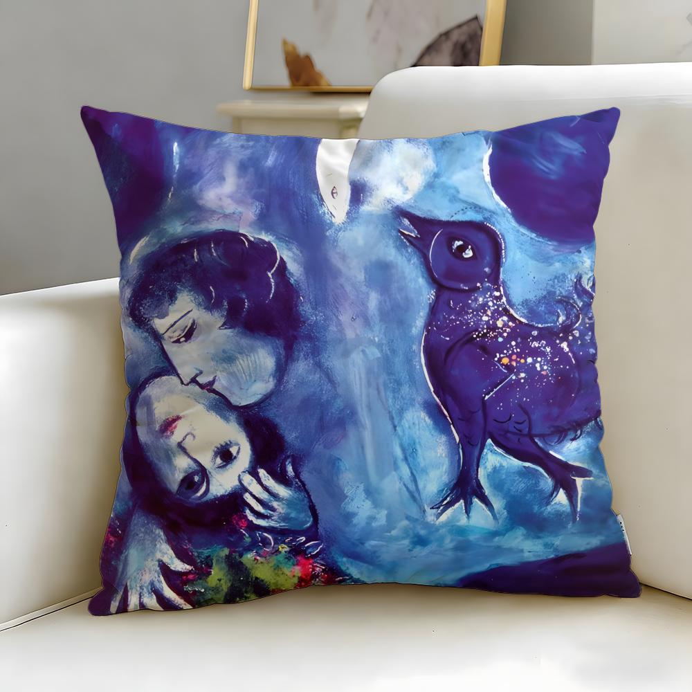 Classic Painter Marc Chagall Cushion Cover Soft & Easy-Wash Pillow Case – Versatile for Couch, Bed, Travel and Office
