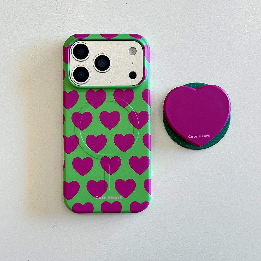Süße Herz Liebe Aufdruck Magnetischer Griff Tok Handyhülle für iPhone 17ProMax 17pro 17 15 16 Promax Kabelloses Laden für Magsafe Hülle