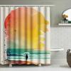 Colorful Shower Curtain Beach Sunset Design For Bathroom Decor Modern Waterproof Fabric With Hook Rings Set In Various Sizes
