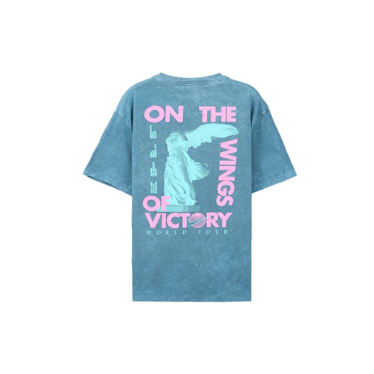 Nike Sportswear World Tour Casual Crew Neck Pullover Short Sleeve T-Shirt Men Tops Grey Green CW0407-058