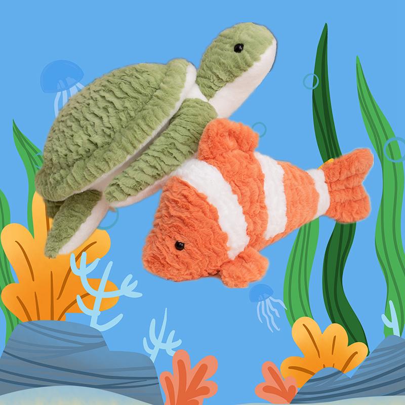 Creative Marine Life Series Octopus Fish Turtle Octopus Shark Lobster Plush Toys Funny Animals Dolls Christmas Gifts For Kids