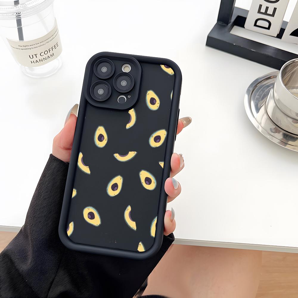 Cartoon Niedliche Avocado Handyhülle Weiches Silikon Für IPhone 17 16 15 14 13 12 Mini 11 Pro Max Plus Kameraobjektiv Schutzabdeckung