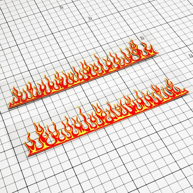 2Pcs Flame Car Decals Window Bumper Body Windshield Ornament Motorcycle Fuel Tank Side Panels Vinyl Decals Car Accessories