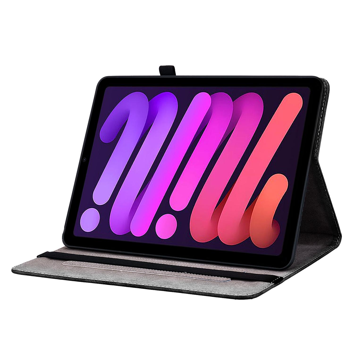 

Для iPad mini (2024)/(2021 рік) Шкіряний чохол з принтом, підставка, чохол для планшета з відділеннями для карток Black Orchid