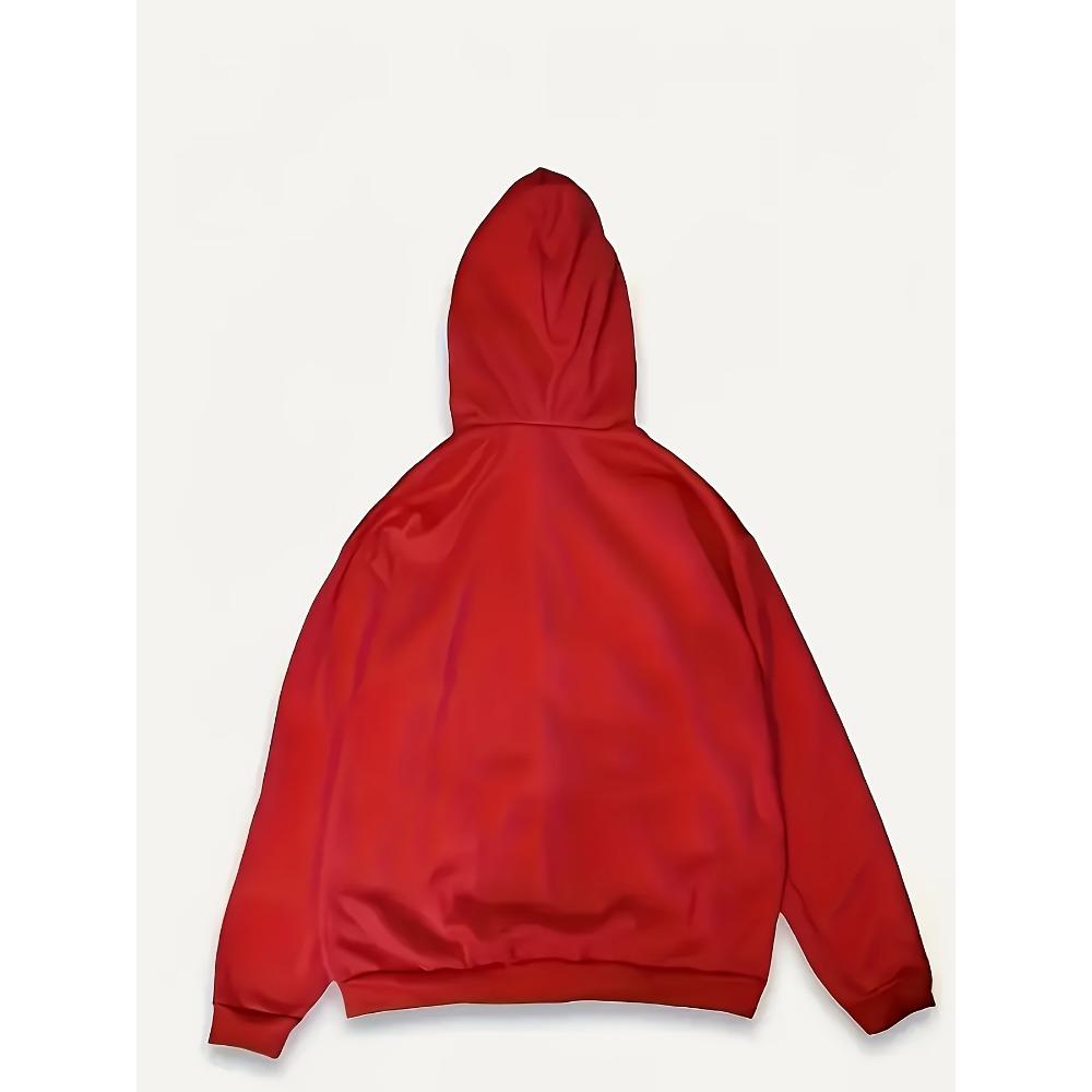 Y2K Fashion Twist Letter Design Trendy Logo Zip-Up Hoodie - Casual Loose Fit, Medium Stretch, Double