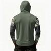 Men's Casual Camouflage Print Hooded Long Sleeve Sun Protection Shirt Lightweight Breathable Outdoor Activewear