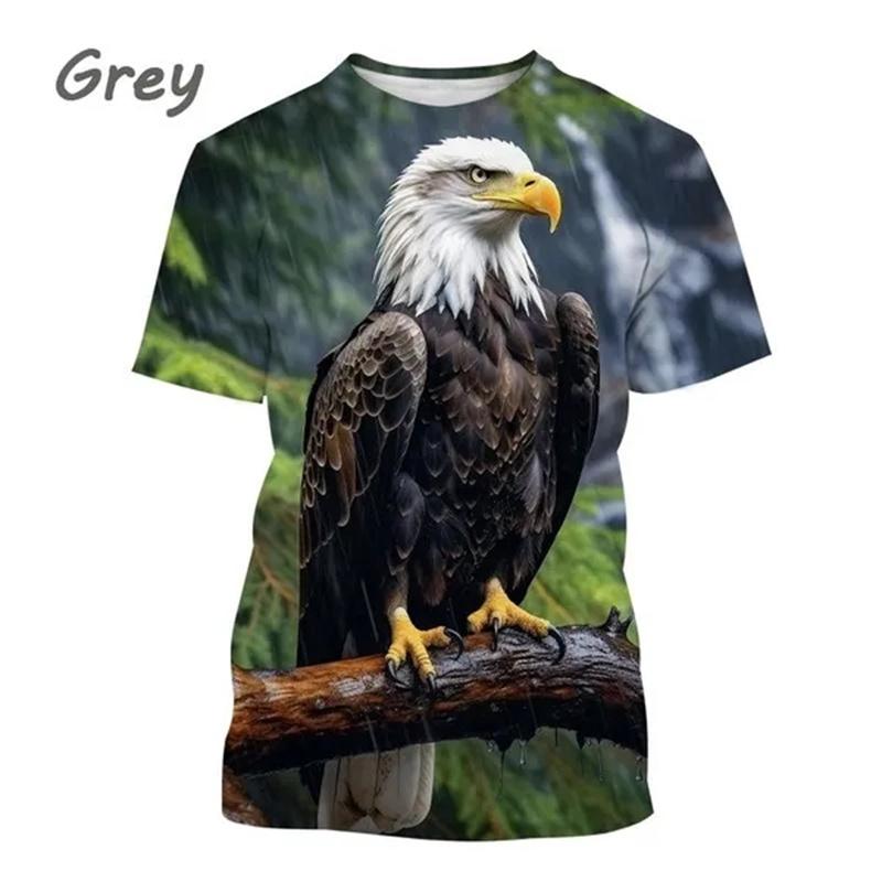 Eagle 3d Printed T-shirt Men's Fashion Casual Funny Personality Animal Print T-shirt Top Streetwear Loose Tops Tees