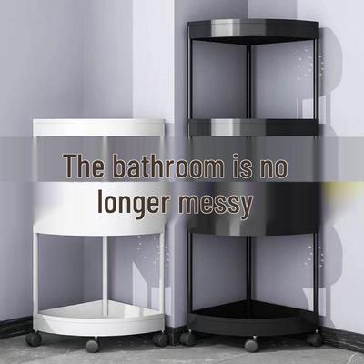 Triangular Corner Shelf: Floor-Standing Bathroom & Kitchen Multi-Layer Storage Rack