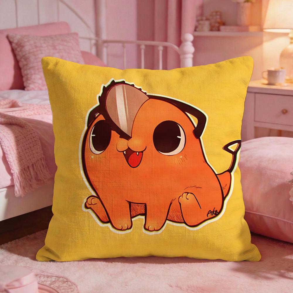 cChainsaw Manss anime Cushion Cover Premium Comfort Reversible Pillow Cove Two in One Design for Any Room  Car Interior