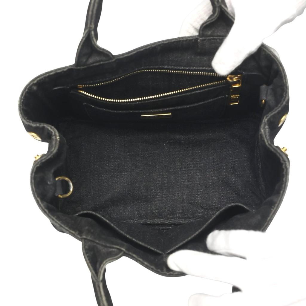 PRADA denim Canapa Tote Bag denim black Women B2439G Used