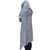 Women Solid Color Asymmetric Hem Drawstring Hooded Sweatshirt Loose Poncho Coat
