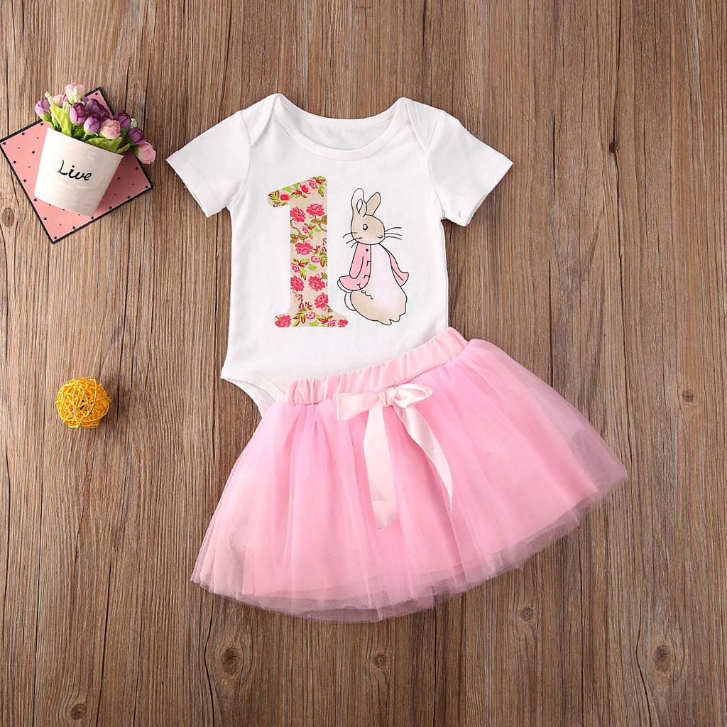 Buy Newborn Infant Baby Girls Easter Rabbit Bunny Romper Bodysuit Tutu