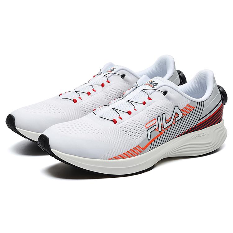 Fila Textile, TPU Cushioning Abrasion Resistant Lightweight Low Top Running Shoes Men's White A12M221105FWT