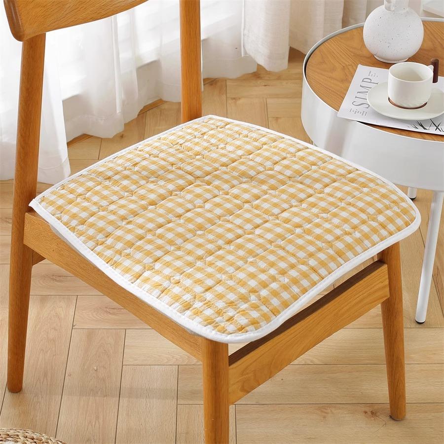 Cotton Chair Cushion Breathable Office Chair Pad Simple Dining Chair Cushion All Season Use